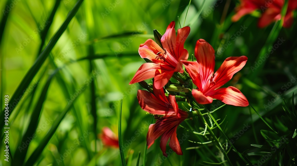 Red_flower_background_Garden_Green_grass_Art_beauti_ Red_flower_background_Garden_Green_grass_Art_beauti_