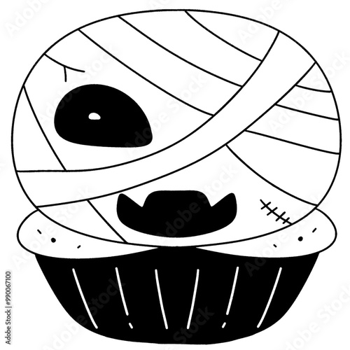 Mummy Halloween cupcake