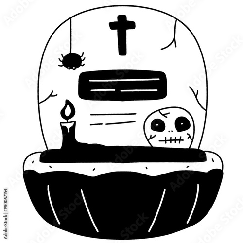 Gravestone Halloween cupcake