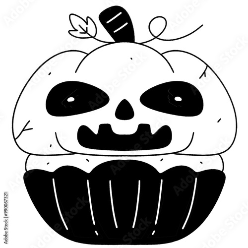 Pumpkin Halloween cupcake