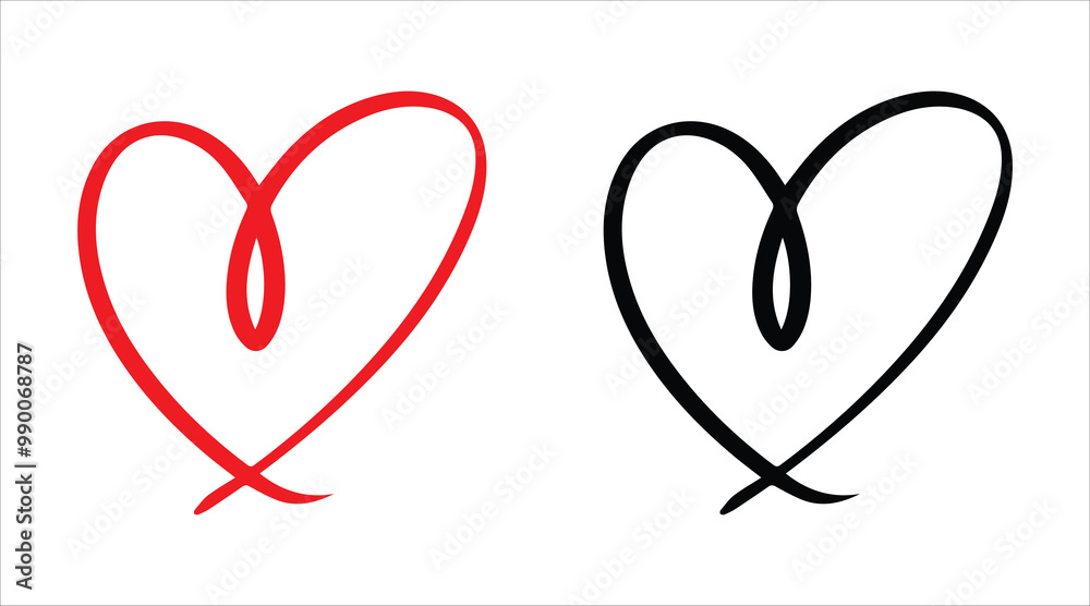 Red and black heart vector icons. Vector hearts for valentine day. Heart symbol. Heart sign. Red and black heart vector icons. Vector hearts for valentine day. Heart symbol. Heart sign.