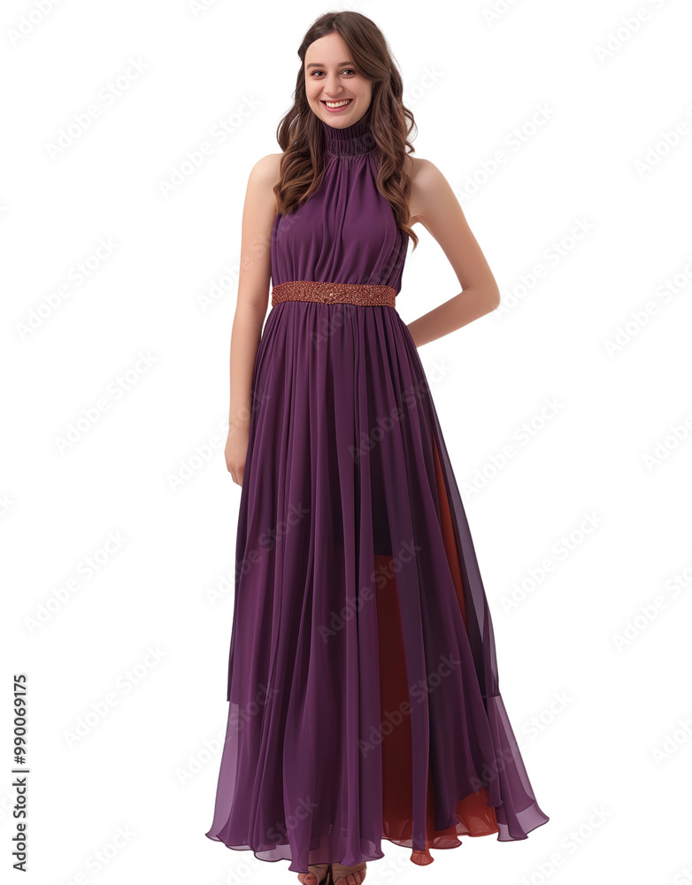 Woman wear color evening dress transparent background Woman wear color evening dress transparent background