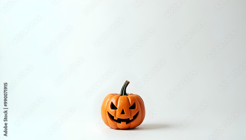 Smiling Halloween Jack-O-Lantern Pumpkin on White Background. Smiling Halloween Jack-O-Lantern Pumpkin on White Background.