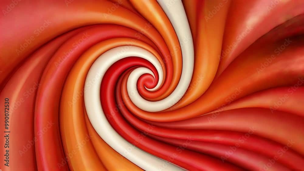 Abstract Swirling Pattern in Red, Orange and White