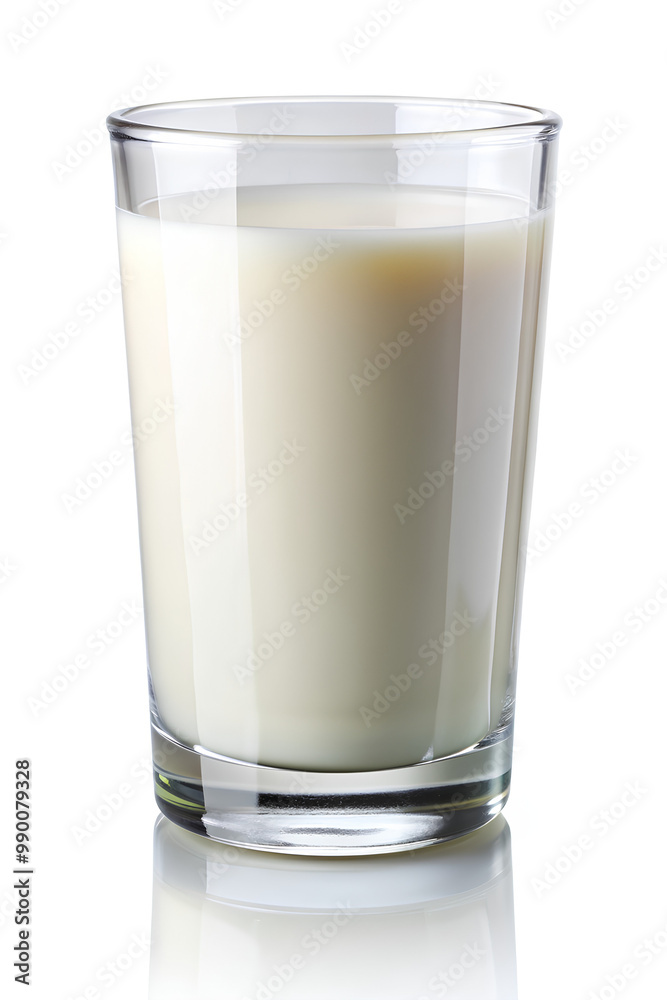 Milk in glass on isolate white background, Clipping path Milk in glass on isolate white background, Clipping path