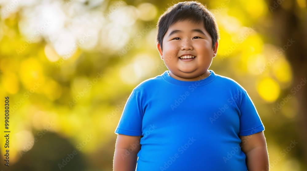 Joyful Young Boy in Blue TShirt Smiling Outdoors on a Sunny Day, Ideal for Summer Vacation and Happy Childhood Concepts Joyful Young Boy in Blue TShirt Smiling Outdoors on a Sunny Day, Ideal for Summer Vacation and Happy Childhood Concepts
