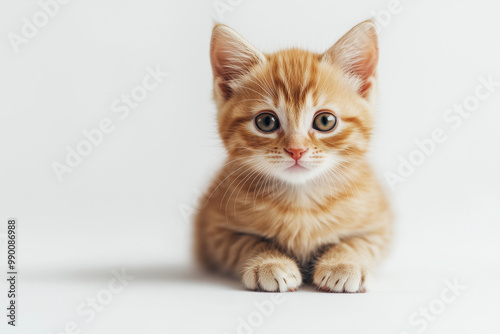 Ginger Kitten Resting A young ginger kitten lying down with a relaxed posture