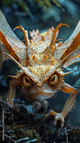Spiky Lizard with Striking Eyes: A Close-Up Look at Nature's Wonder