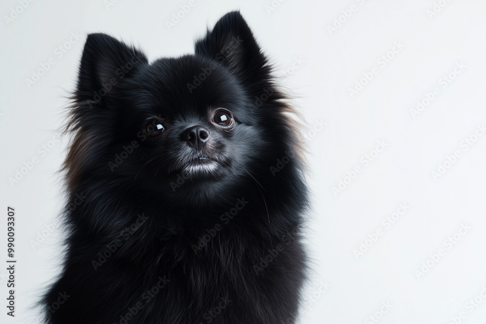 Black Pomeranian Portrait
A small black Pomeranian sitting with a fluffy coat and curious look Black Pomeranian Portrait
A small black Pomeranian sitting with a fluffy coat and curious look