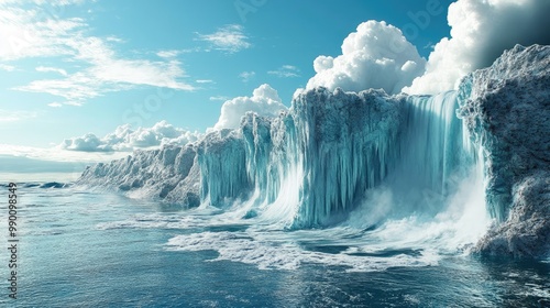 Water overtaking the Earth, highlighting the dangers of melting ice caps and sea level rise.