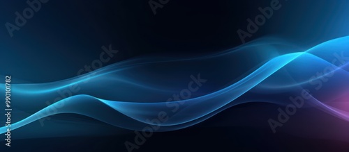 Abstract Blue and Purple Waves on Dark Background