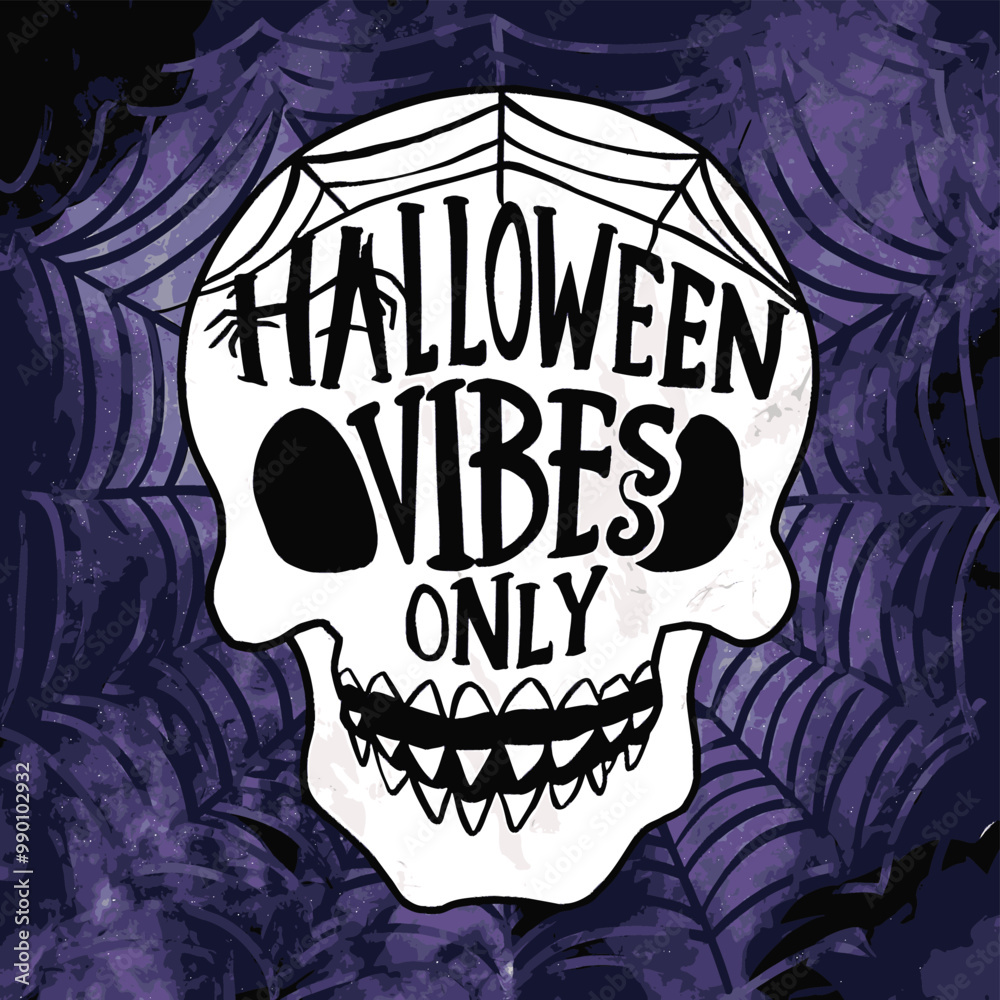 Spooky Halloween Vibes Skull Graphic Design for Halloween Decor. A stylized skull graphic design featuring the text Spooky Halloween Vibes Skull Graphic Design for Halloween Decor. A stylized skull graphic design featuring the text