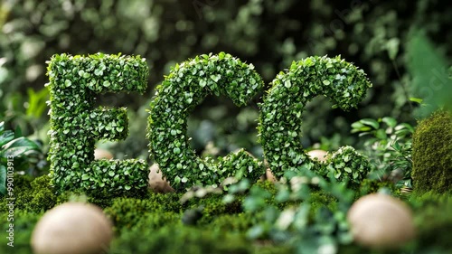 Green letters spelling ECC are surrounded by lush greenery photo