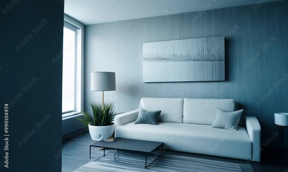 Modern Living Room Design with White Sofa and TV Entertainment Center Modern Living Room Design with White Sofa and TV Entertainment Center