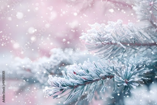 christmas tree with snow