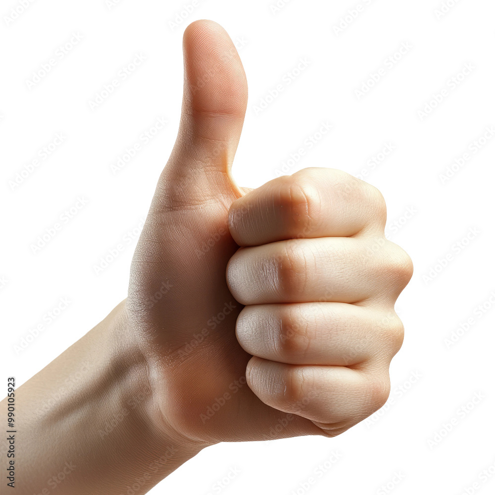 Positive gesture with hand signal of thumbs up Positive gesture with hand signal of thumbs up