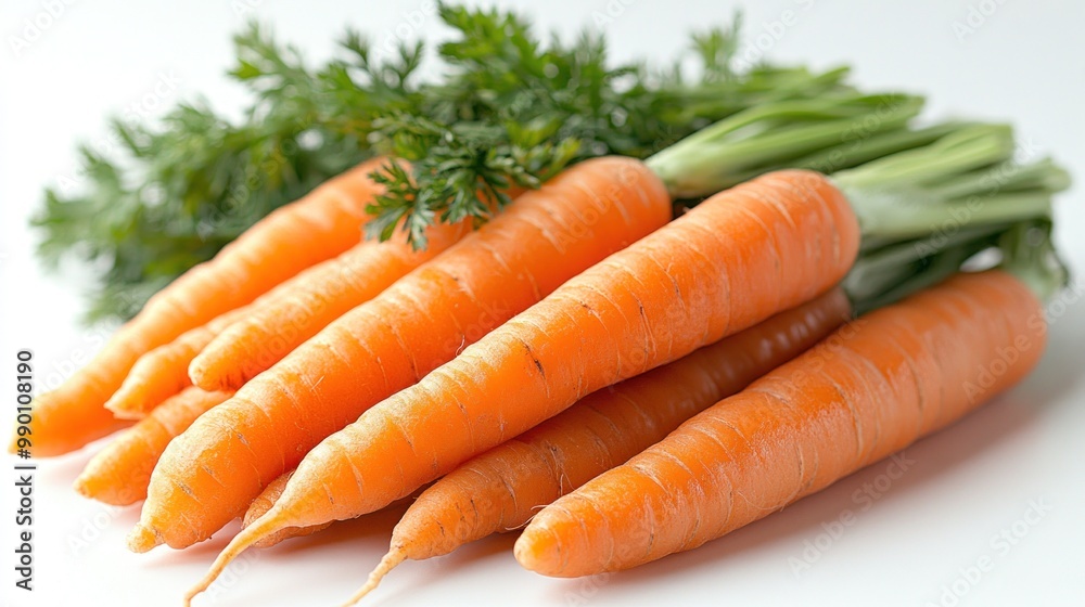 Freshly Picked Carrots with Green Tops Freshly Picked Carrots with Green Tops
