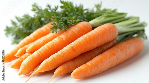 Freshly Picked Carrots with Green Tops