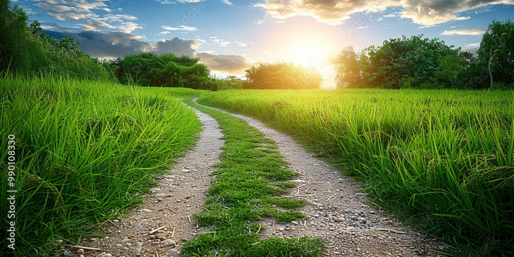 Naklejka premium road in the field