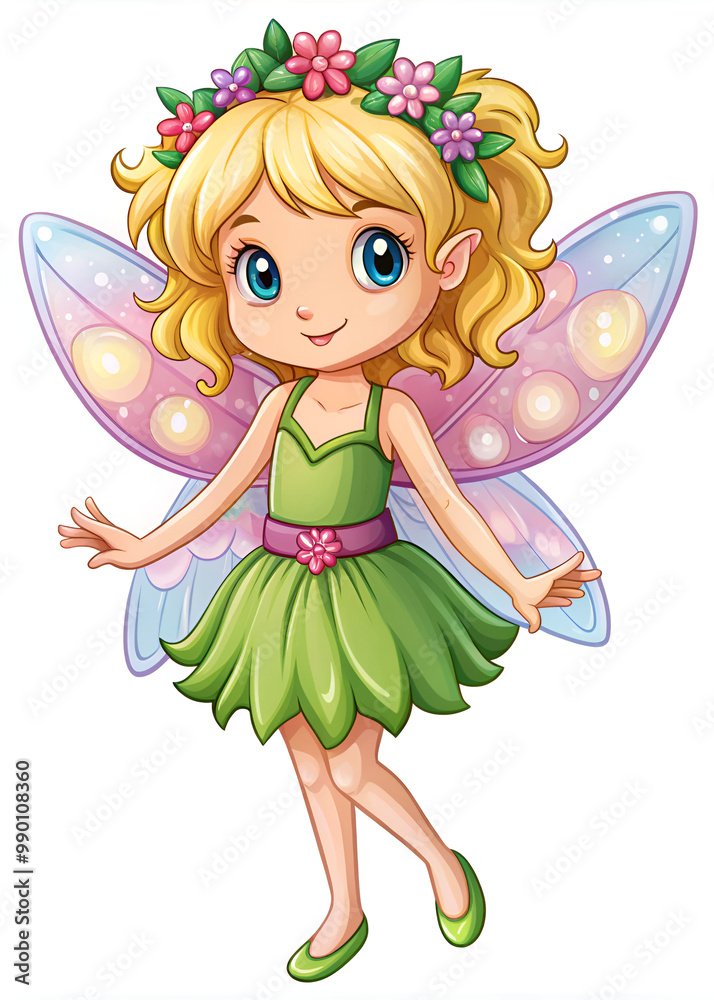 cute fairy girl with flower crown cute fairy girl with flower crown