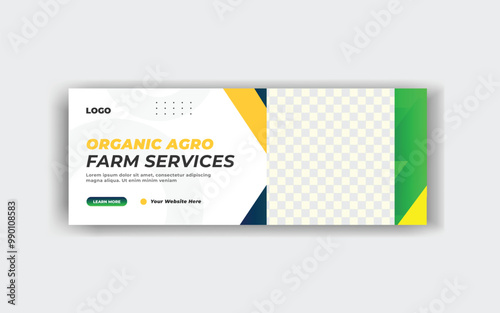 
Agriculture services social media cover and web banner template