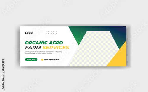 
Agriculture services social media cover and web banner template