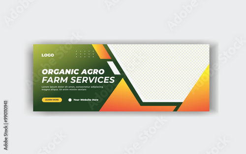 
Agriculture services social media cover and web banner template