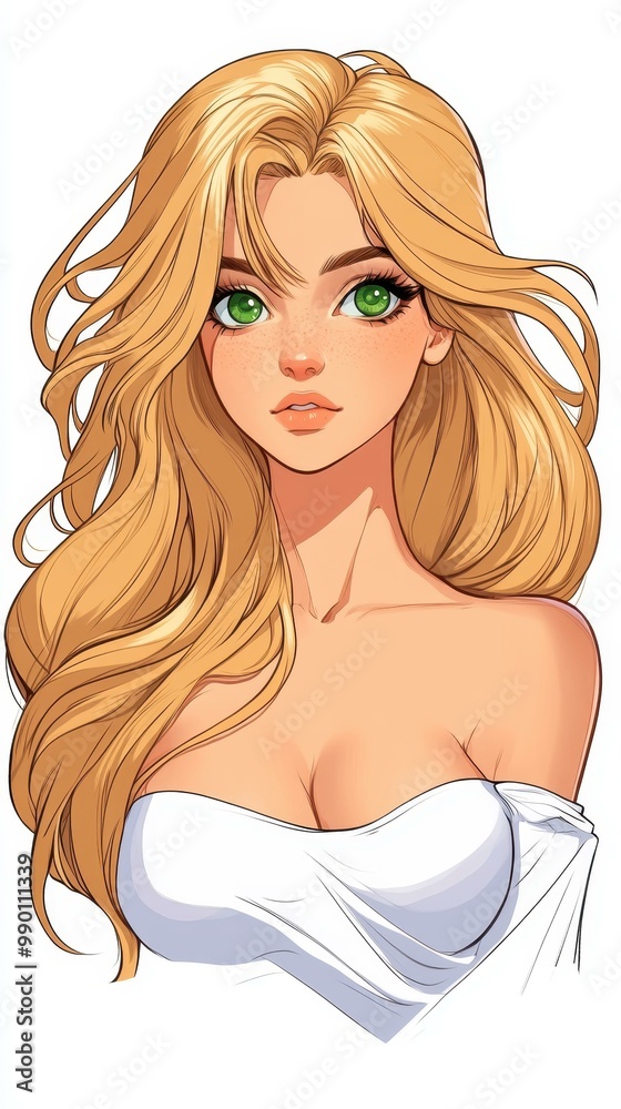 In a vivid dream, I met a stunning anime beauty with golden locks and enchanting green eyes, radiating warmth. In a vivid dream, I met a stunning anime beauty with golden locks and enchanting green eyes, radiating warmth.