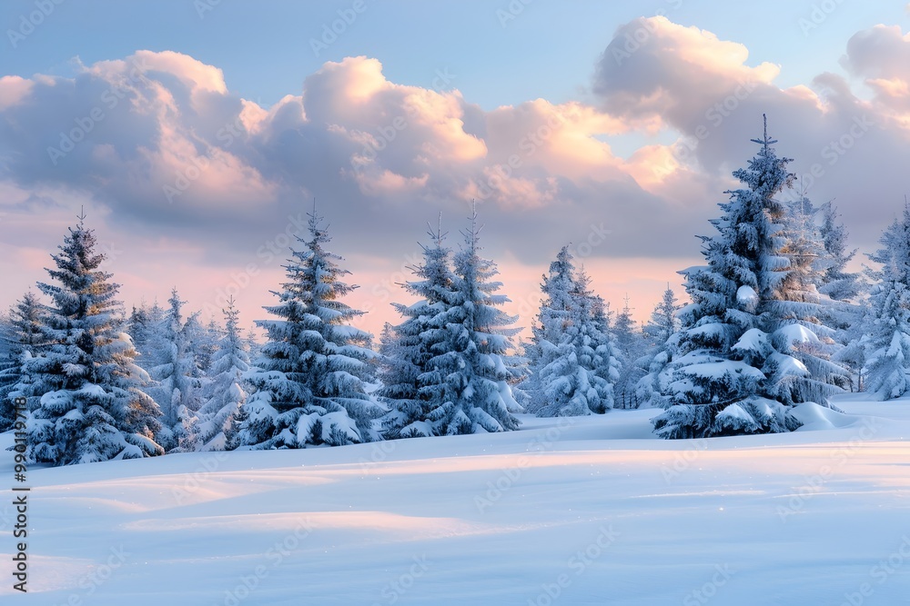 winter landscape with trees winter landscape with trees