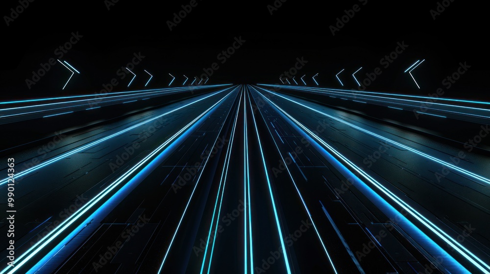 Futuristic Highway with Glowing Lines Futuristic Highway with Glowing Lines
