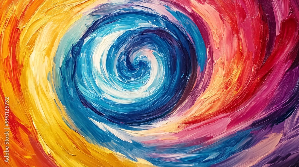 A dynamic spiral of vibrant, multi-colored waves, representing creative energy and unified synergy, wave spiral, core creativity A dynamic spiral of vibrant, multi-colored waves, representing creative energy and unified synergy, wave spiral, core creativity