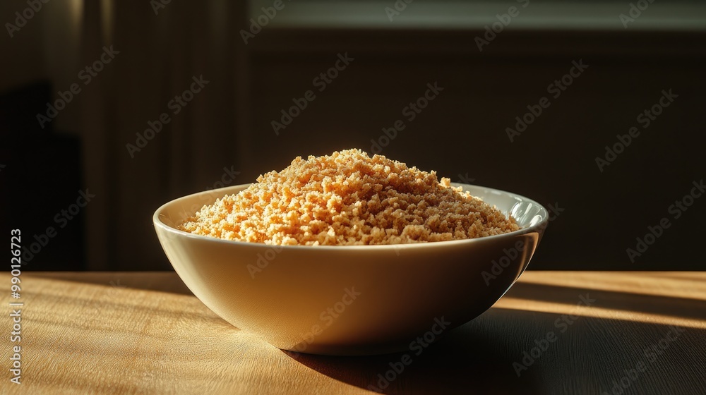 A Bowl of Crunchy, Golden Brown Bread Crumbs A Bowl of Crunchy, Golden Brown Bread Crumbs