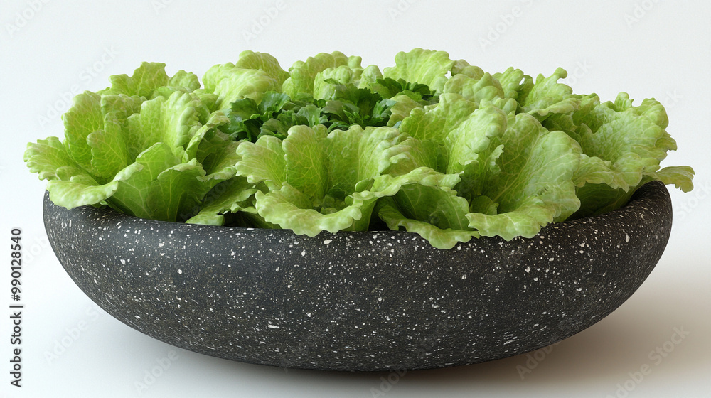 Fresh green lettuce in a stylish black bowl, perfect for healthy dining and vibrant kitchen decor. Fresh green lettuce in a stylish black bowl, perfect for healthy dining and vibrant kitchen decor.