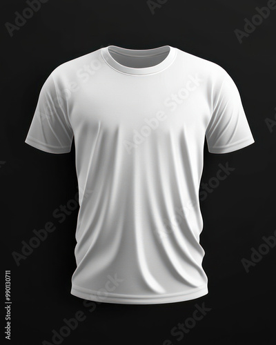 T- shirt mockup on dark black background, Mock up for design and print, Front White T-shirt Mockup	
