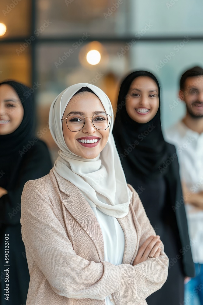 A Muslim Female Entrepreneur Celebrates Her Business Anniversary With Her Team. They Reflect On Achievements A Muslim Female Entrepreneur Celebrates Her Business Anniversary With Her Team. They Reflect On Achievements
