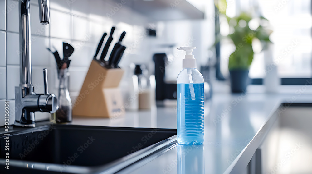 Antibacterial Dish Soap on Kitchen Counter