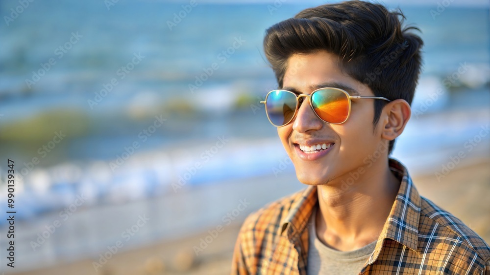 Happy Indian Teen with Sunglasses at Beach
Happy Indian Teen with Sunglasses at Beach