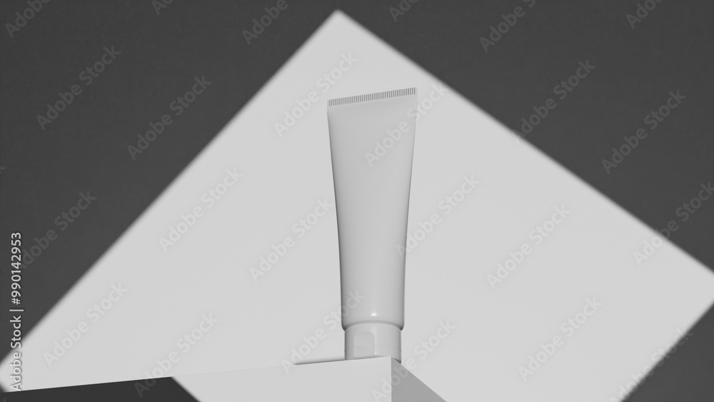 Facial foam hard shadow mockup premium photo 3d render Facial foam hard shadow mockup premium photo 3d render