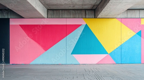 Minimalist graffiti wall, clean lines