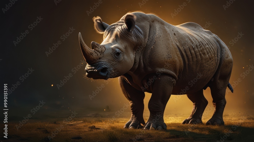 Fototapeta premium Rhino in Golden Light