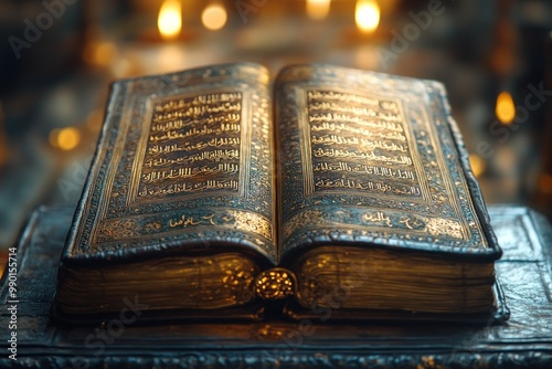 Holy Quran: A Sacred Book in Gold