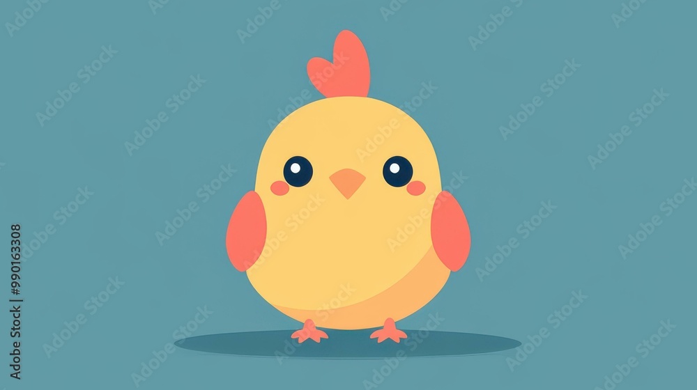 Lively cartoon chick in a vibrant flat design brings joy and playful vibes to your creative projects. Lively cartoon chick in a vibrant flat design brings joy and playful vibes to your creative projects.