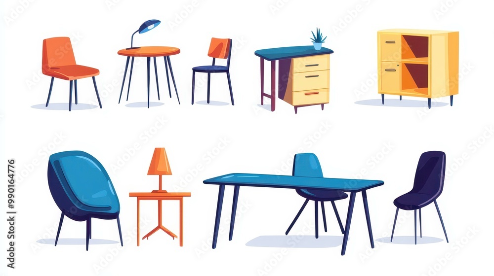 Explore modern office furnishings with sleek tables, comfy chairs, and chic cabinets that enhance any workspaces style.