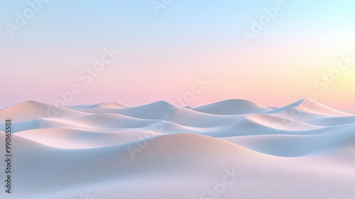 Serene Sand Dunes at Sunset in Soft Pastel Colors