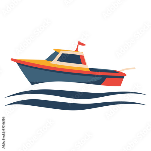 Watercraft isolated ClipArt - Watercraft vehicle vector illustration 