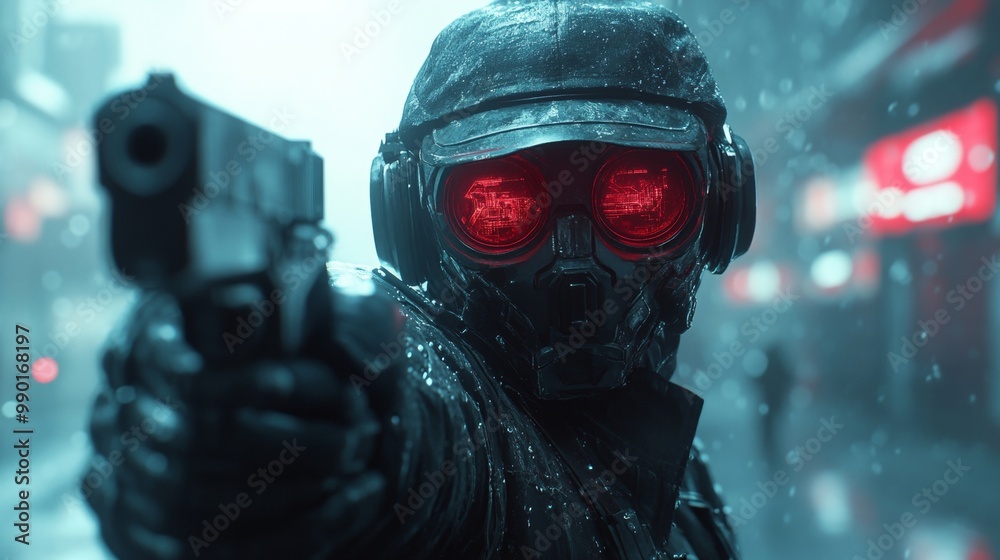 Cyberpunk Soldier in the Rain Cyberpunk Soldier in the Rain