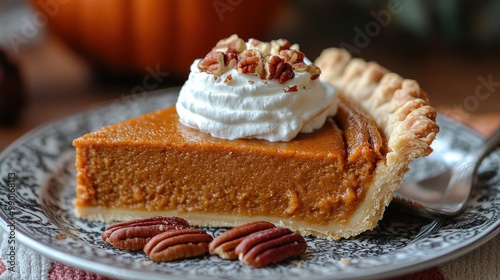 Delicious Pumpkin Pie Slice