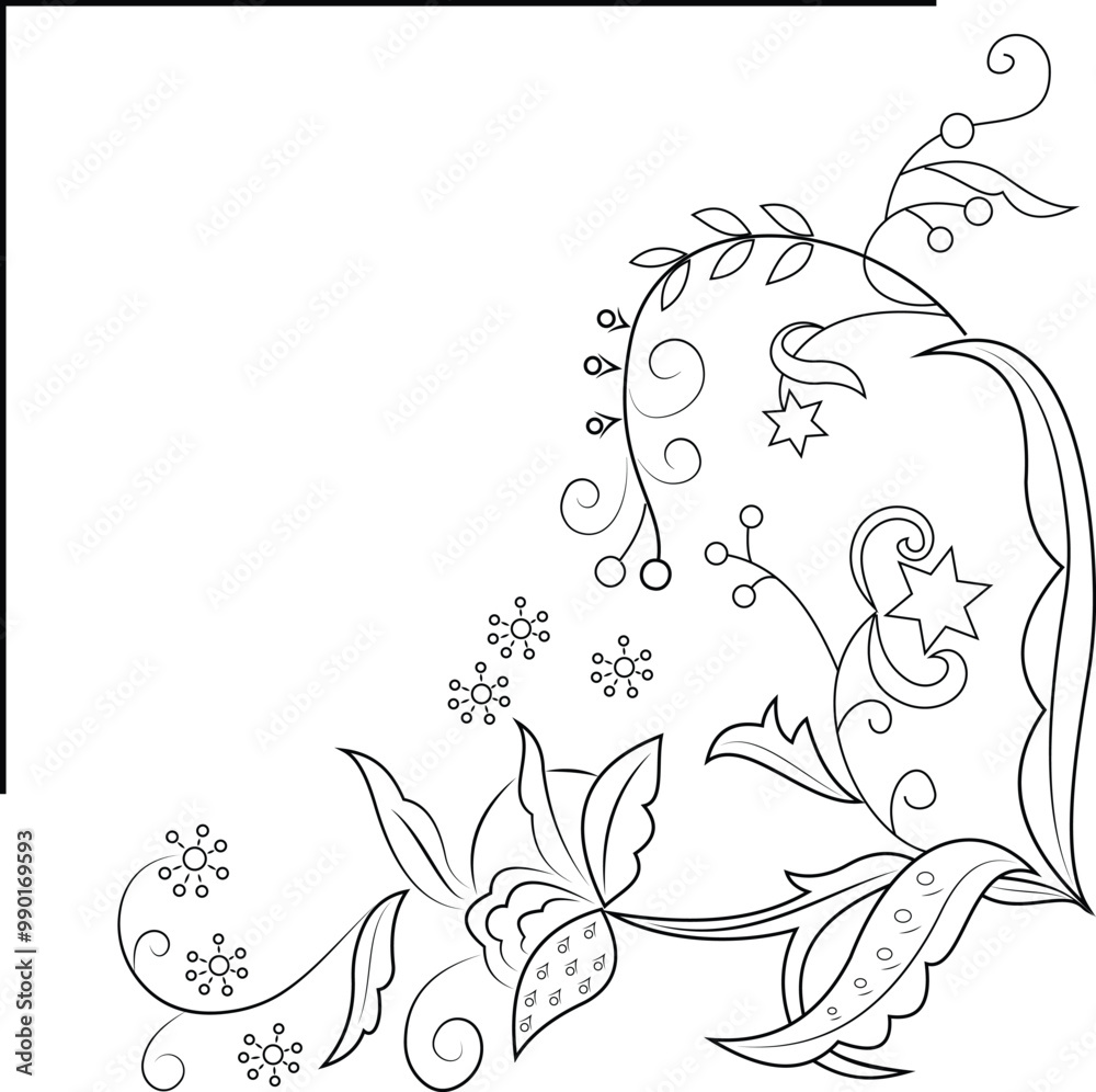 Flower corner border vector design. Flower corner border vector design.