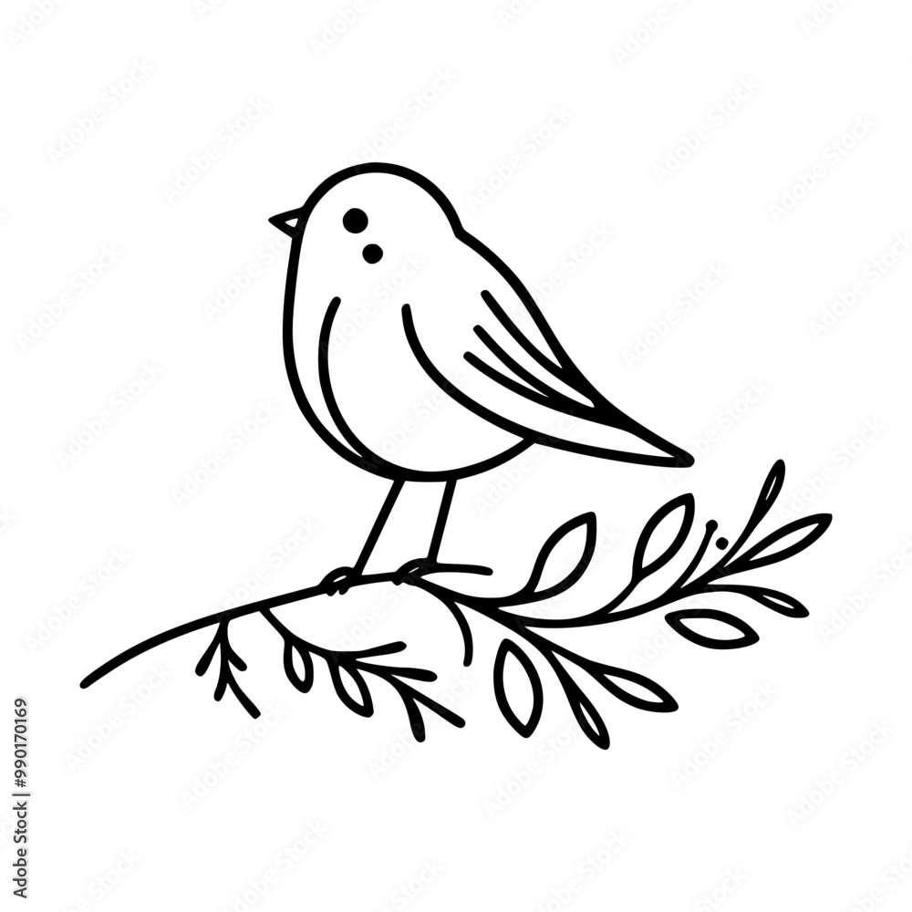 Obraz premium Bird silhouette Victor illustration with white background 