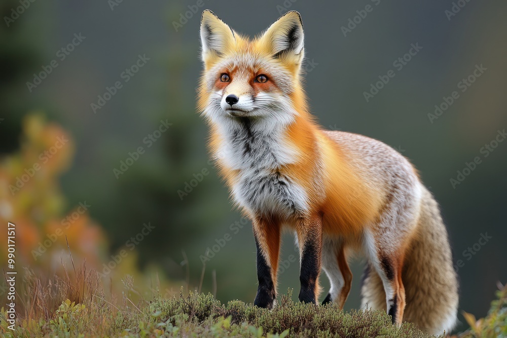 A Red Fox Standing in the Woods A Red Fox Standing in the Woods